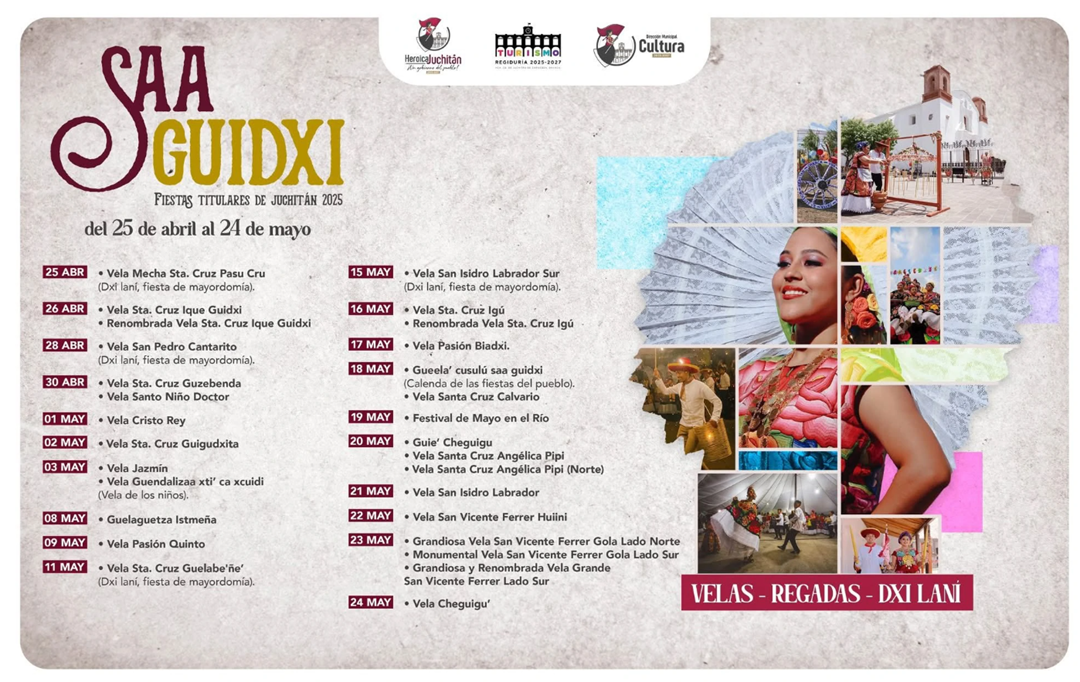 Calendario fiestas Juchitán 2025